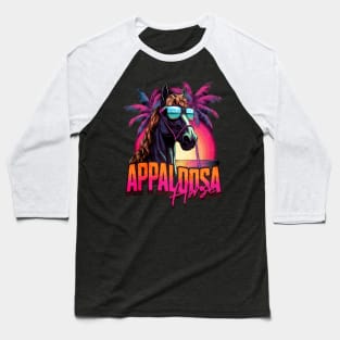 Retro Wave Appaloosa Horse Miami Baseball T-Shirt